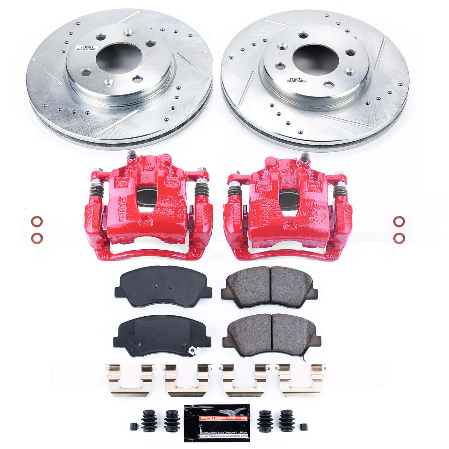Power Stop KC6508 Z23 Evolution Sport Front Brake Kit for 2012 Hyundai Accent Rear Disc product image