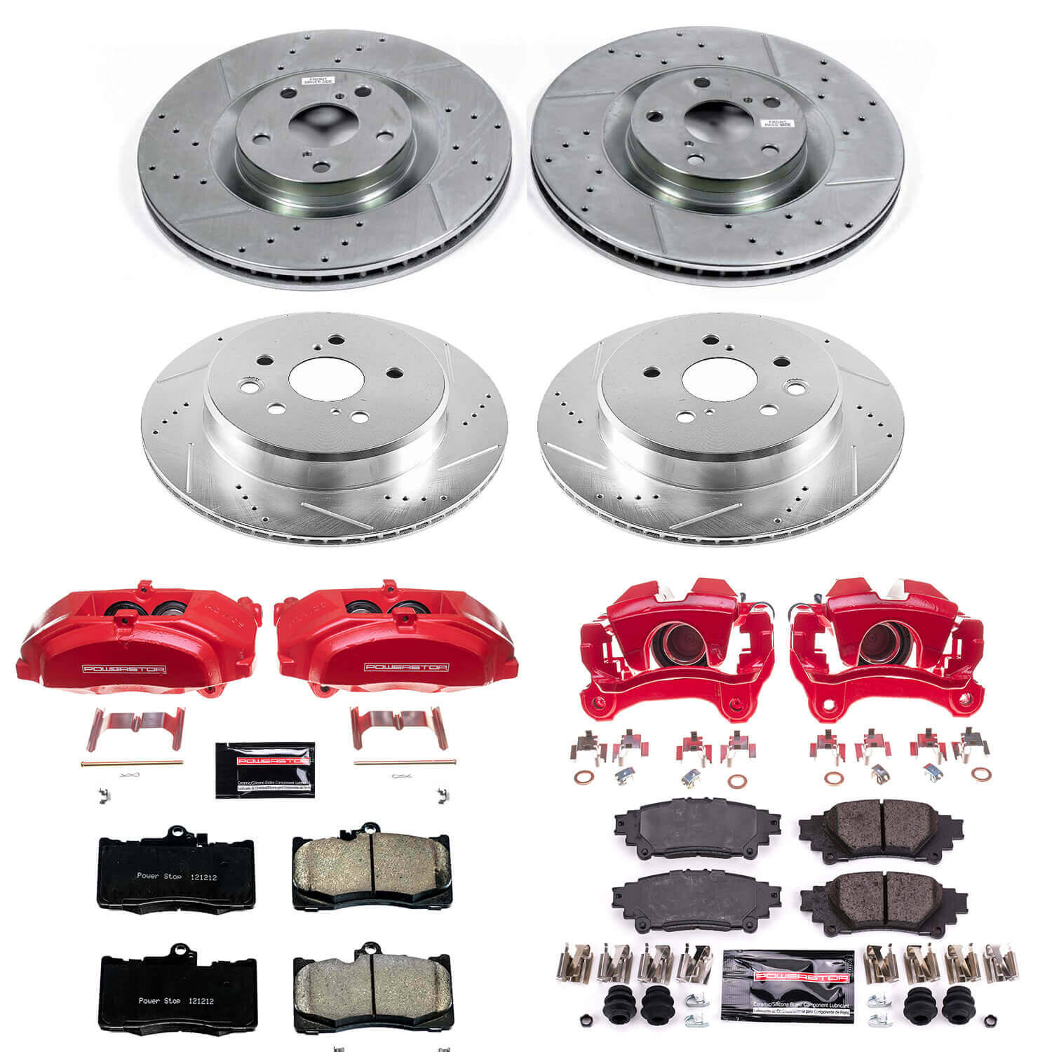 Power Stop KC6513 Z23 Evolution Sport Performance Pad And Rotor Kit With Calipers for 2018-2019 Lexus GS300 Base product image