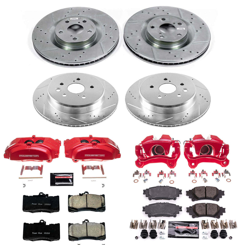 Power Stop KC6513 Z23 Evolution Sport Performance Pad And Rotor Kit With Calipers for 2018-2019 Lexus GS300 Base product image