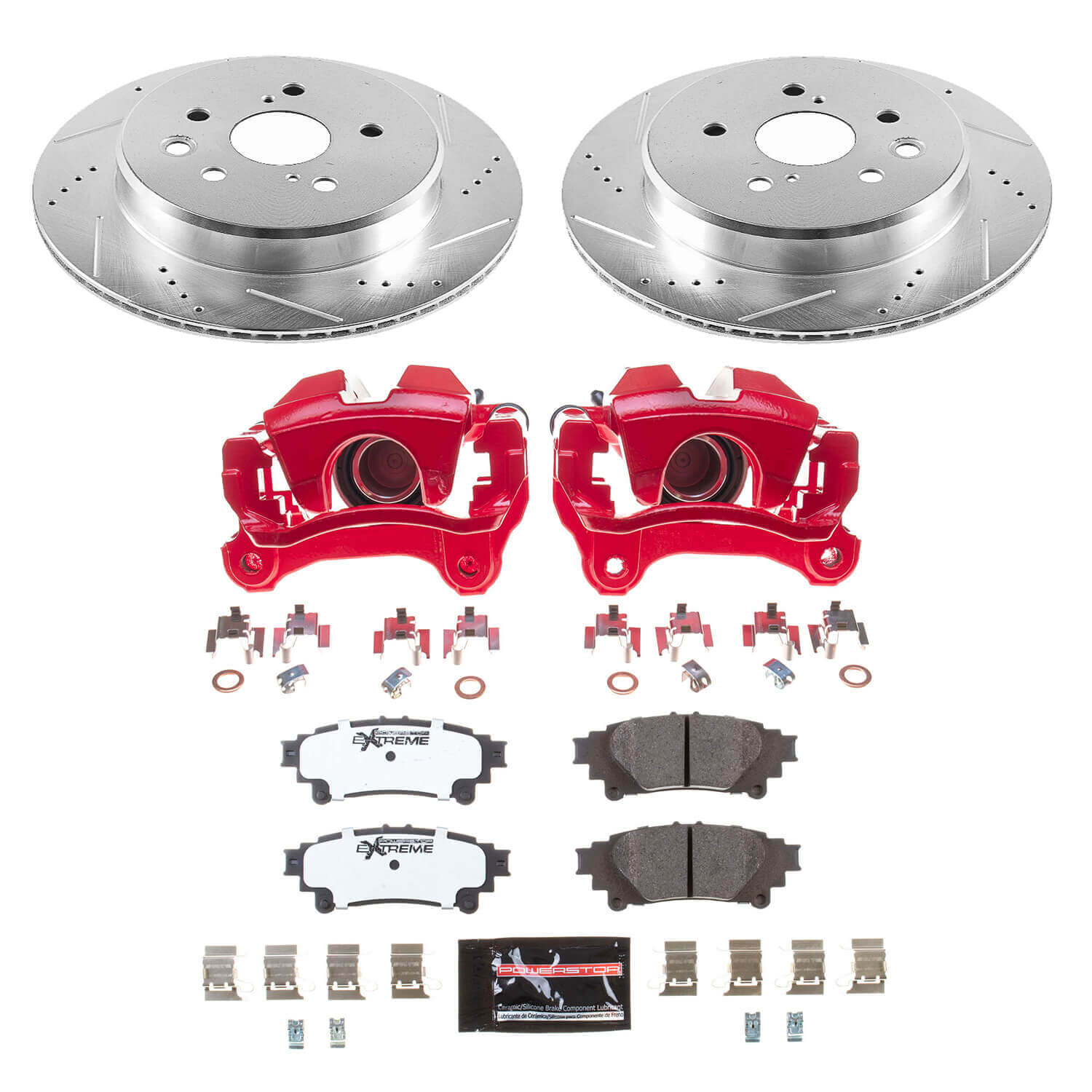 Power Stop KC6514-26 Z26 Street Warrior 1-Click Pad And Rotor Kit With Calipers for 2018-2019 Lexus GS300 product image
