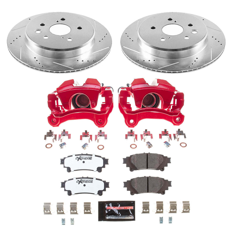 Power Stop KC6514-26 Z26 Street Warrior 1-Click Pad And Rotor Kit With Calipers for 2018-2019 Lexus GS300 product image