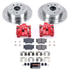 Power Stop KC6520 Z23 Evolution Sport Performance 1-Click Drilled And Slotted Rear Brake Kit With Calipers for 2012-2018 Lexus ES300H product image