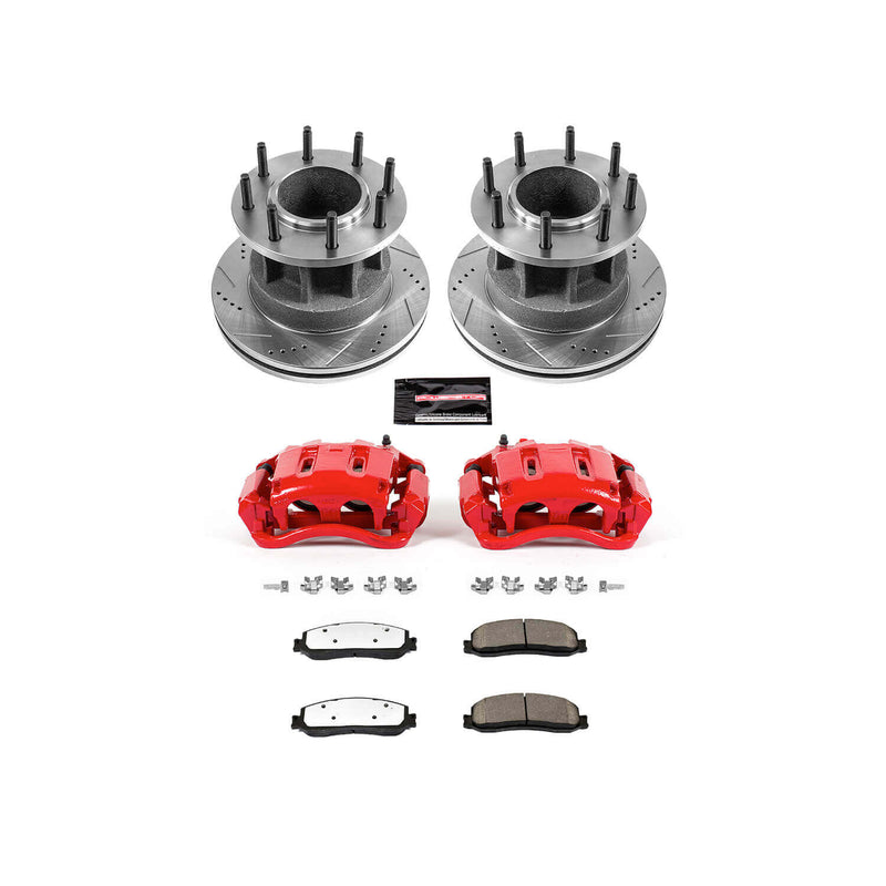 Power Stop KC6526-36 Z36 Extreme Performance Truck And Tow 1-Click Drilled And Slotted Front Brake Kit With Calipers for 2012 Ford F-350 Super Duty product image