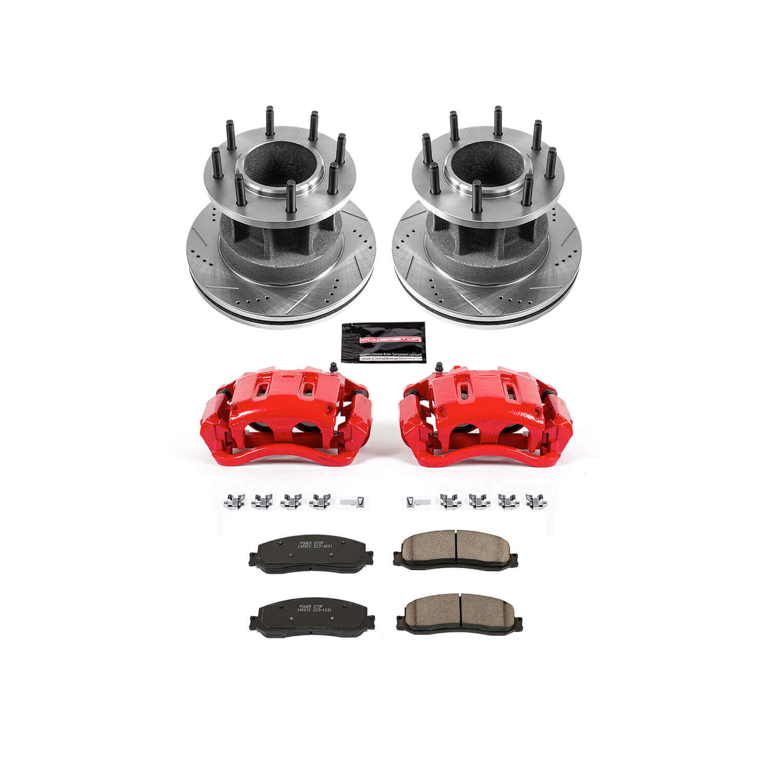 Power Stop KC6526 Z23 Evolution Sport Performance 1-Click Drilled And Slotted Front Brake Kit With Calipers for 2012 Ford F-350 Super Duty product image