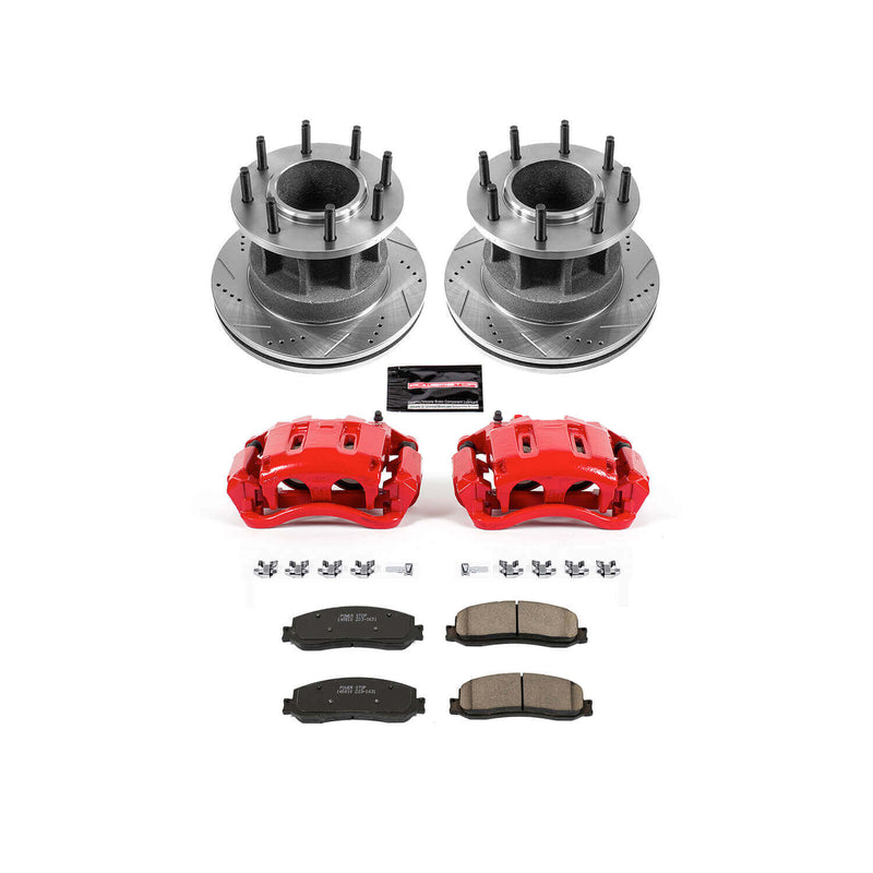 Power Stop KC6526 Z23 Evolution Sport Performance 1-Click Drilled And Slotted Front Brake Kit With Calipers for 2012 Ford F-350 Super Duty product image