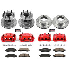 Power Stop KC6527 Z23 Evolution Sport Performance 1-Click Drilled And Slotted Front And Rear Brake Kit With Calipers for 2012 Ford F-350 Super Duty product image