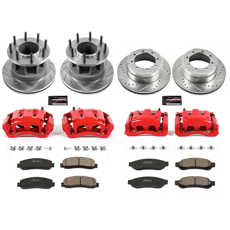 Power Stop KC6527 Z23 Evolution Sport Performance 1-Click Drilled And Slotted Front And Rear Brake Kit With Calipers for 2012 Ford F-350 Super Duty product image