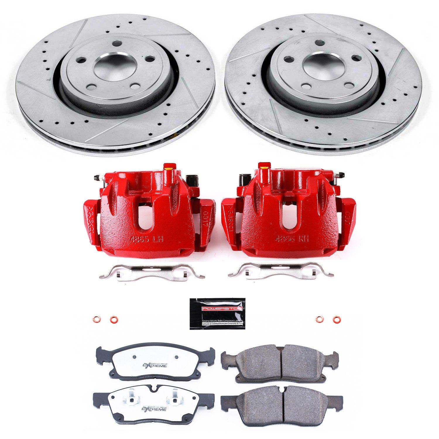 Power Stop KC6536-36 Z36 Extreme Performance Truck And Tow 1-Click Front Brake Kit With Calipers for 2013 Jeep Grand Cherokee Laredo, Limited, Overland product image