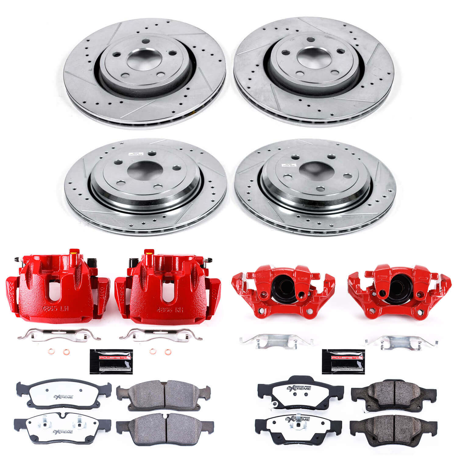 Power Stop KC6537-36 Z36 Extreme Performance Truck And Tow 1-Click Pad And Rotor Kit With Calipers for 2013 Jeep Grand Cherokee Laredo, Limited, Overland product image