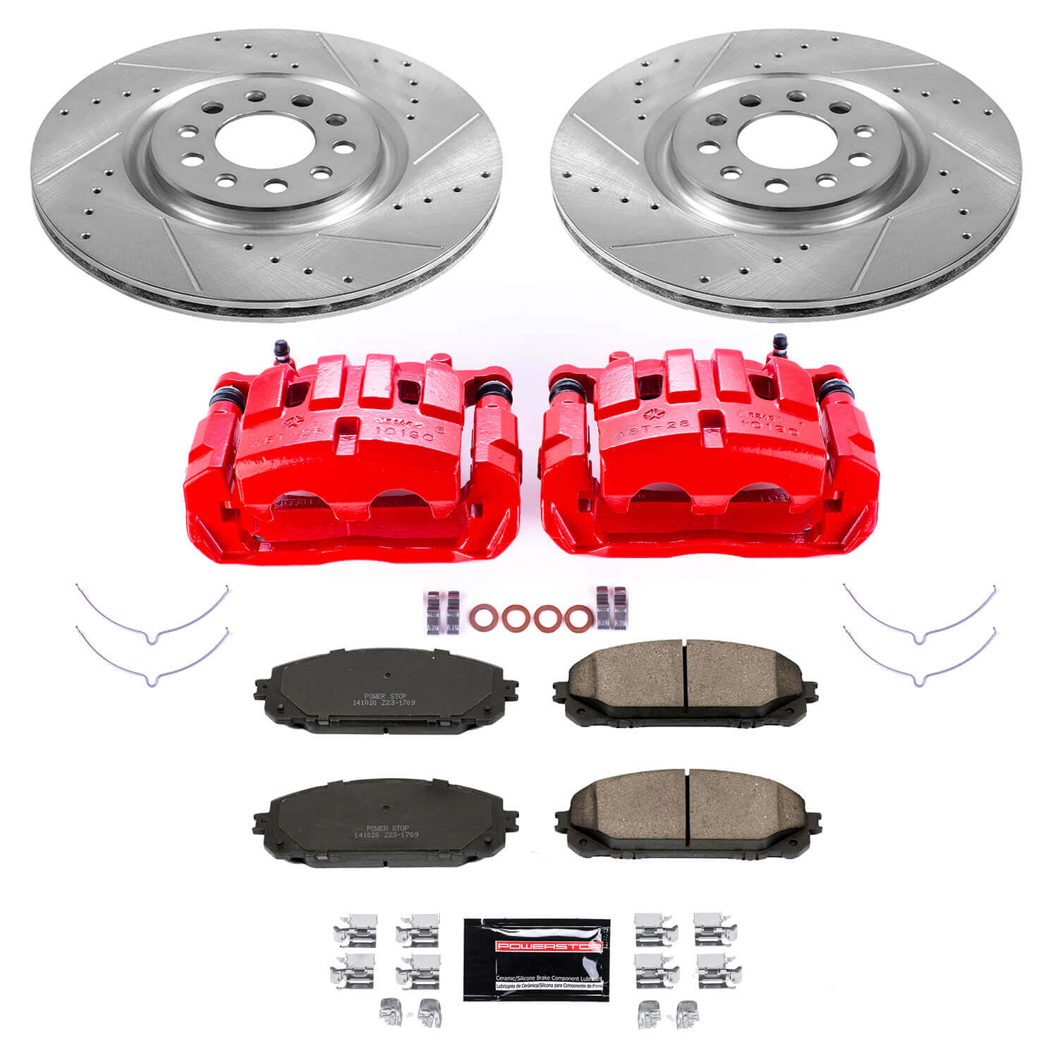 Power Stop KC6540 Z23 Evolution Sport Performance Pad And Rotor Kit With Calipers for 2014-2015 Jeep Cherokee product image