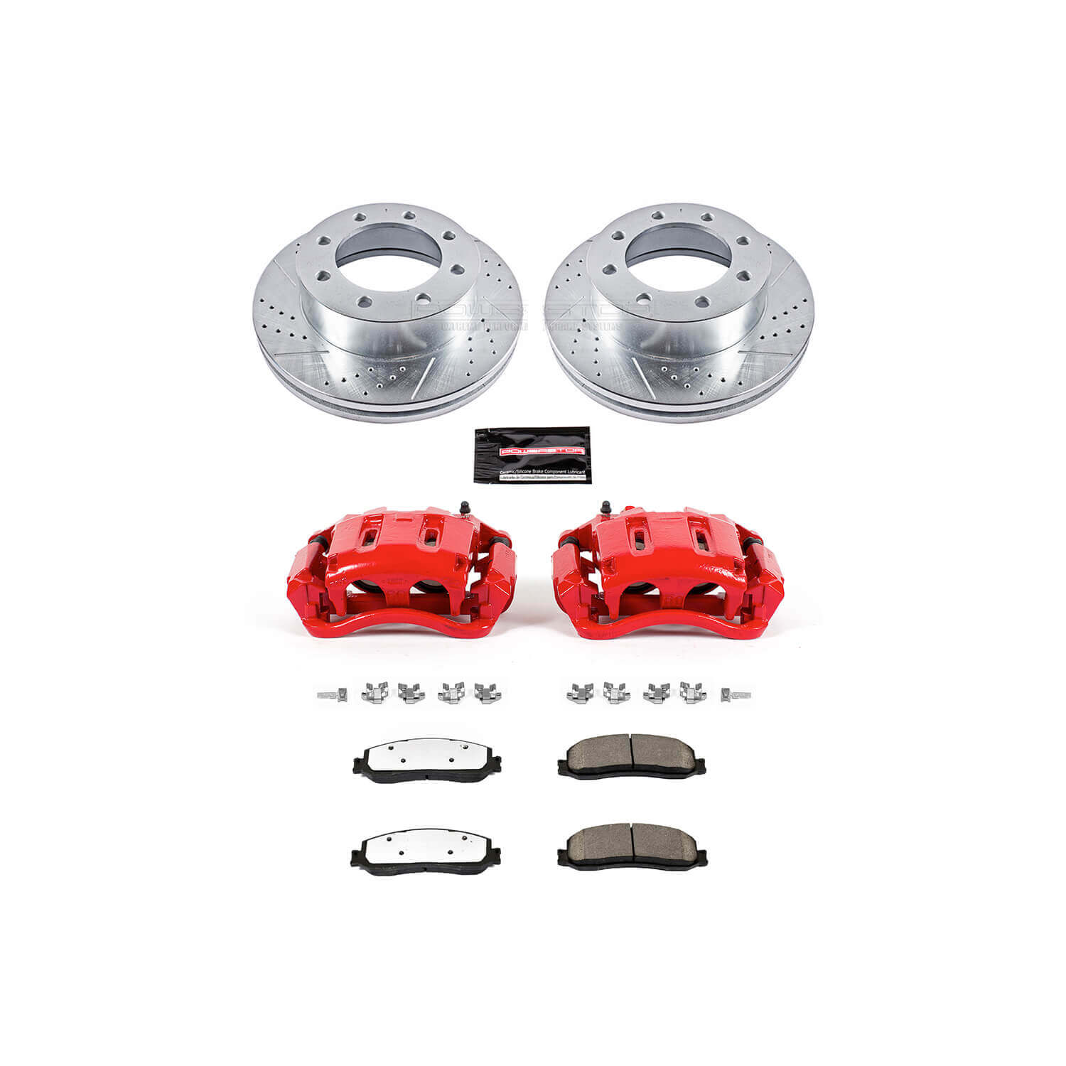 Power Stop KC6545A-36 Z36 Extreme Performance Truck And Tow 1-Click Drilled And Slotted Front Brake Kit With Calipers for 2012 Ford F-350 Super Duty 4 product image