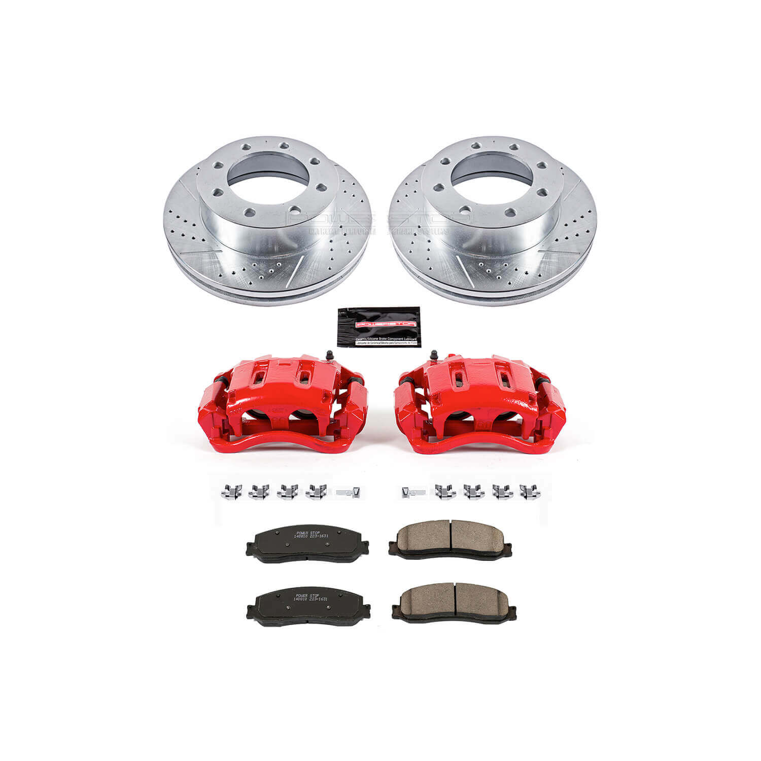 Power Stop KC6545A Z23 Evolution Sport Performance 1-Click Drilled And Slotted Front Brake Kit With Calipers for 2012 Ford F-350 Super Duty 4 product image
