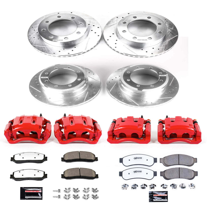 Power Stop KC6546-36 Z36 Extreme Performance Truck And Tow 1-Click Drilled And Slotted Front And Rear Brake Kit With Calipers for 2012 Ford F-350 Super Duty 4 product image