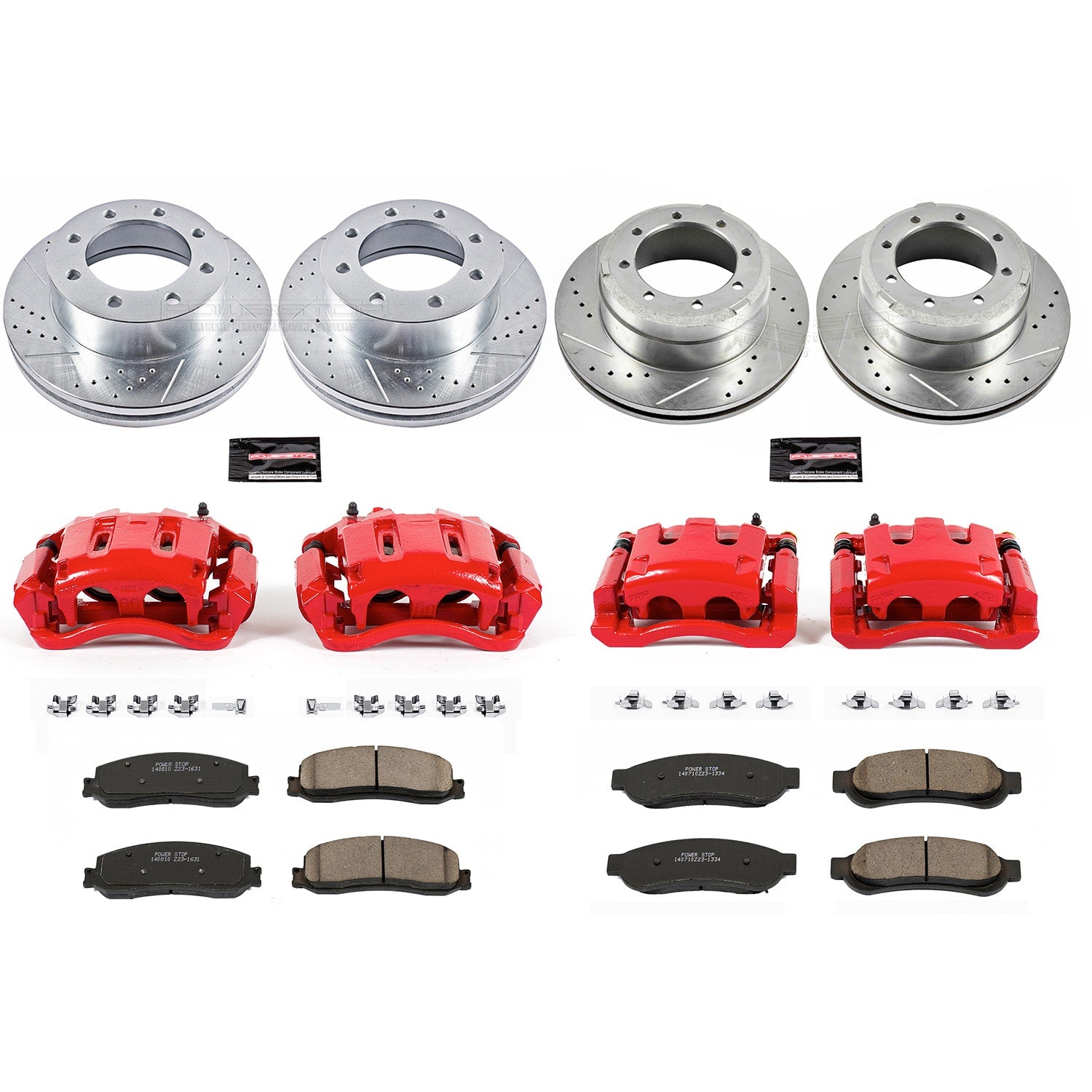 Power Stop KC6546 Z23 Evolution Sport Performance 1-Click Drilled And Slotted Front And Rear Brake Kit With Calipers for 2012 Ford F-350 Super Duty 4 product image