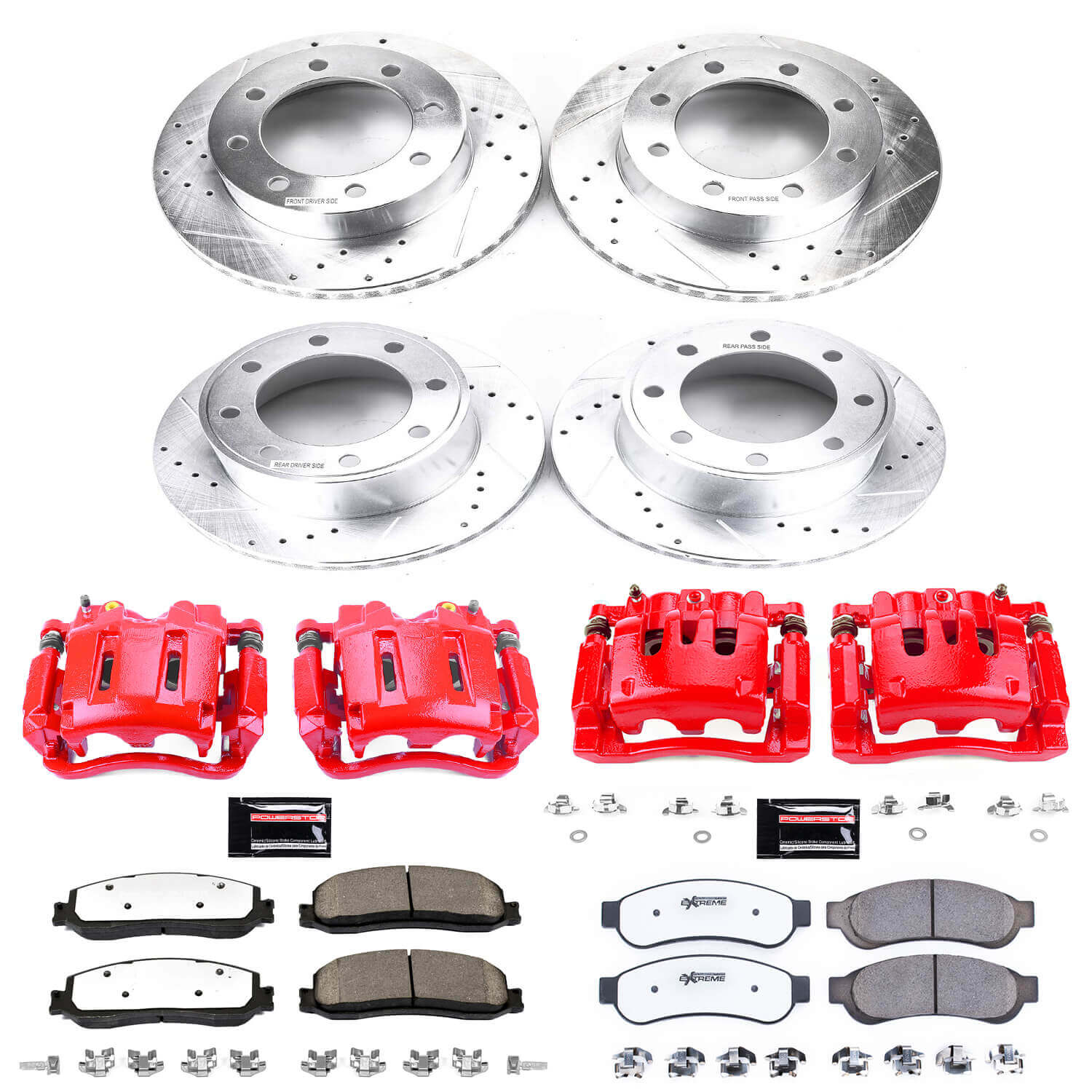 Power Stop KC6547-36 Z36 Extreme Performance Truck And Tow 1-Click Brake Kit With Calipers (Front And Rear) for 2012 Ford F-250 Super Duty 4 product image