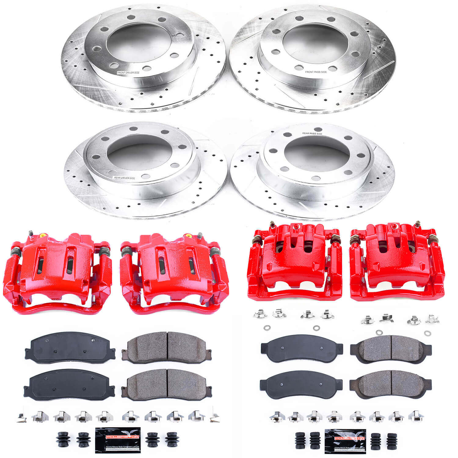 Power Stop KC6547 Z23 Evolution Sport Performance 1-Click Brake Kit With Calipers (Front And Rear) for 2012 Ford F-250 Super Duty 4 product image