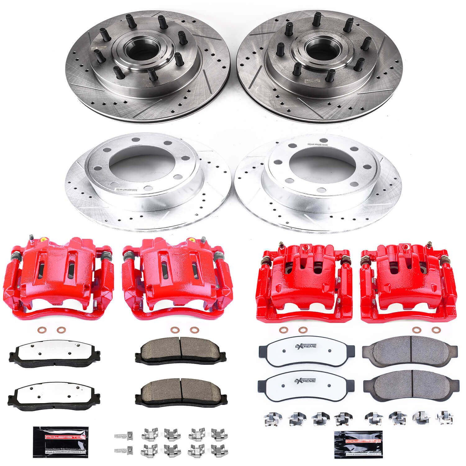 Power Stop KC6551-36 Z36 Extreme Performance Truck And Tow 1-Click Brake Kit With Calipers (Front And Rear) for 2012 Ford F-250 Super Duty product image