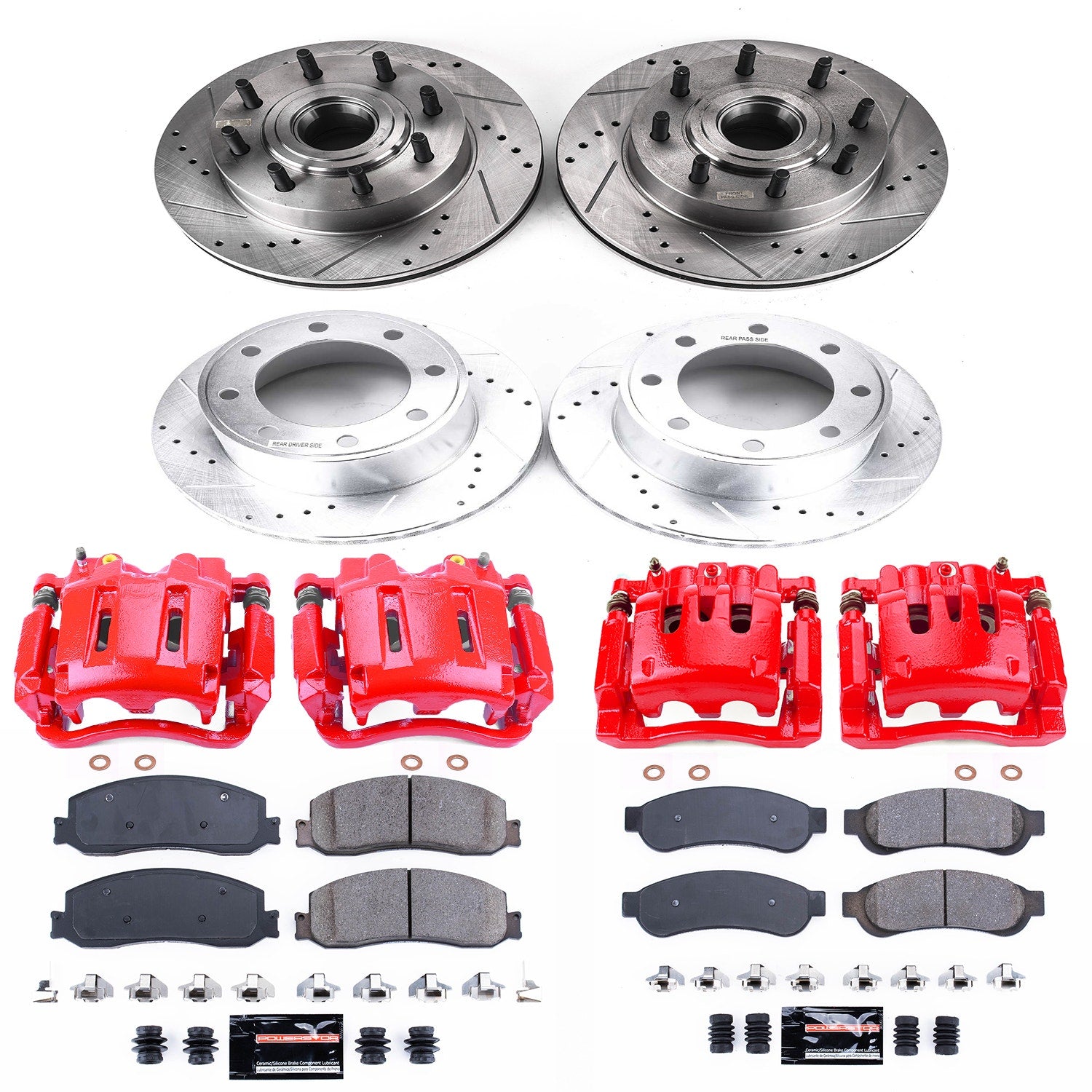 Power Stop KC6551 Z23 Evolution Sport Performance 1-Click Brake Kit With Calipers (Front And Rear) for 2012 Ford F-250 Super Duty product image