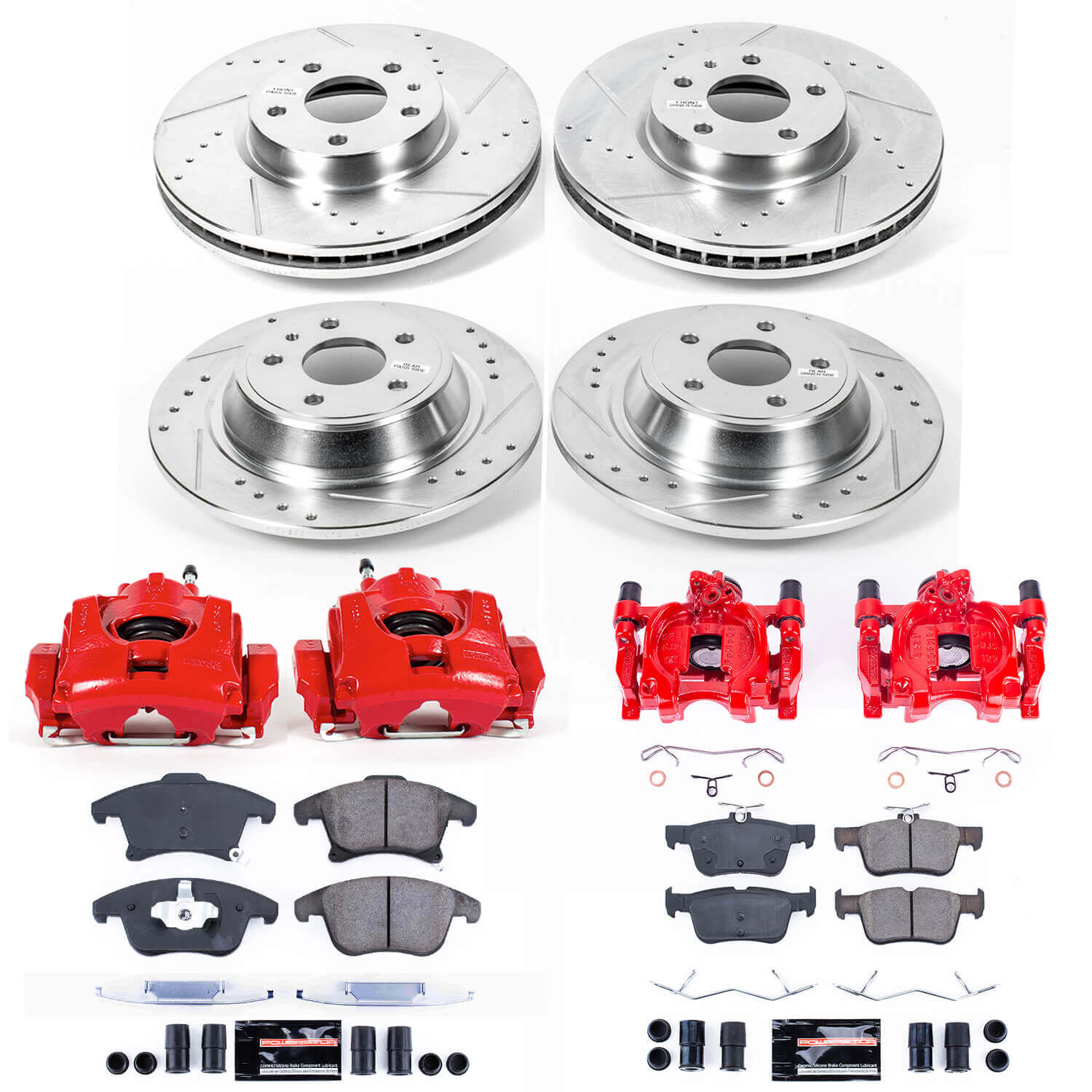 Power Stop KC6556A Z23 Evolution Sport Performance Pad And Rotor Kit With Calipers for 2013 Ford Fusion S, SE, SE Hybrid, Titanium, Titanium Hybrid product image