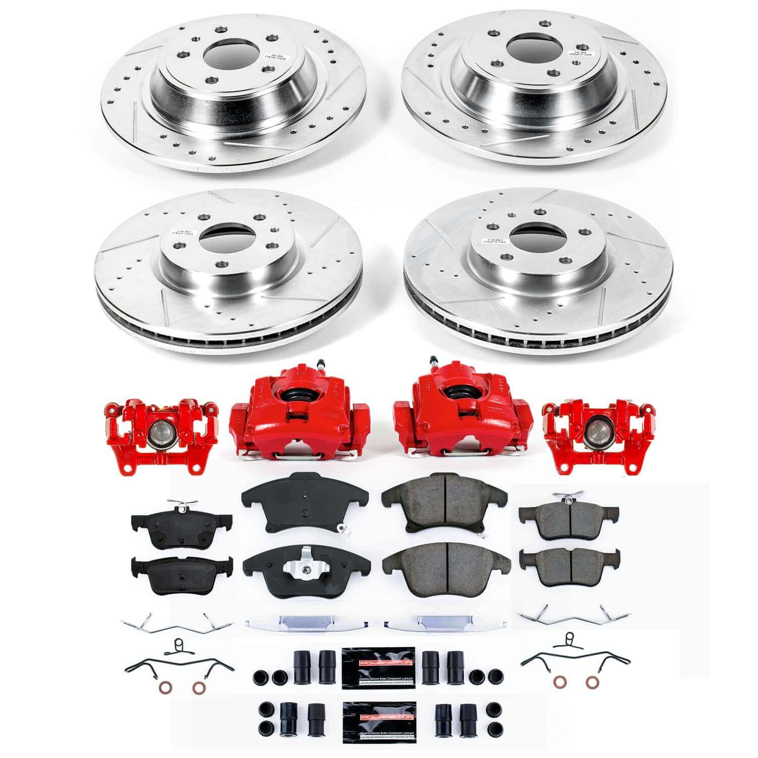 Power Stop KC6556B - Front And Rear Z23 Evolution Sport Pad And Rotor Kit With Calipers vehicle fitment brake part