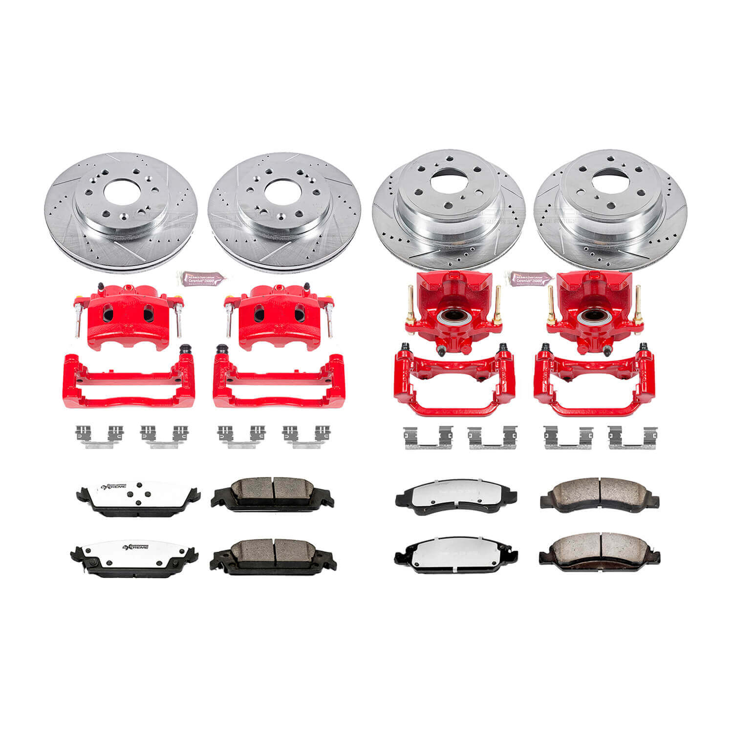Power Stop KC6560-36 - Z36 Extreme Performance Truck And Tow 1-Click Brake Kit With Calipers (Front And Rear) vehicle fitment brake part