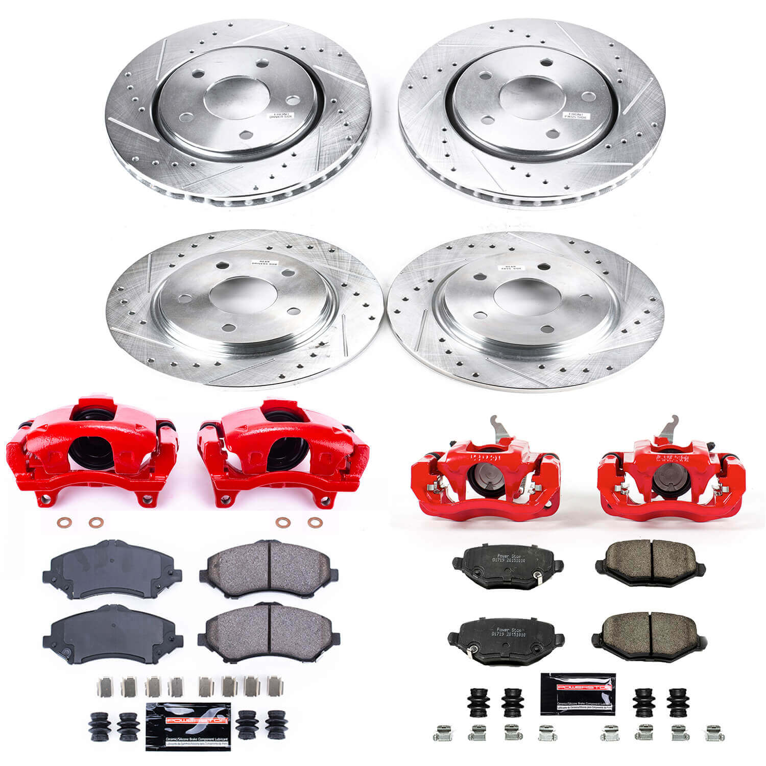 Power Stop KC6563A Z23 Evolution Sport Performance Pad And Rotor Kit With Calipers for 2013 Dodge Journey product image
