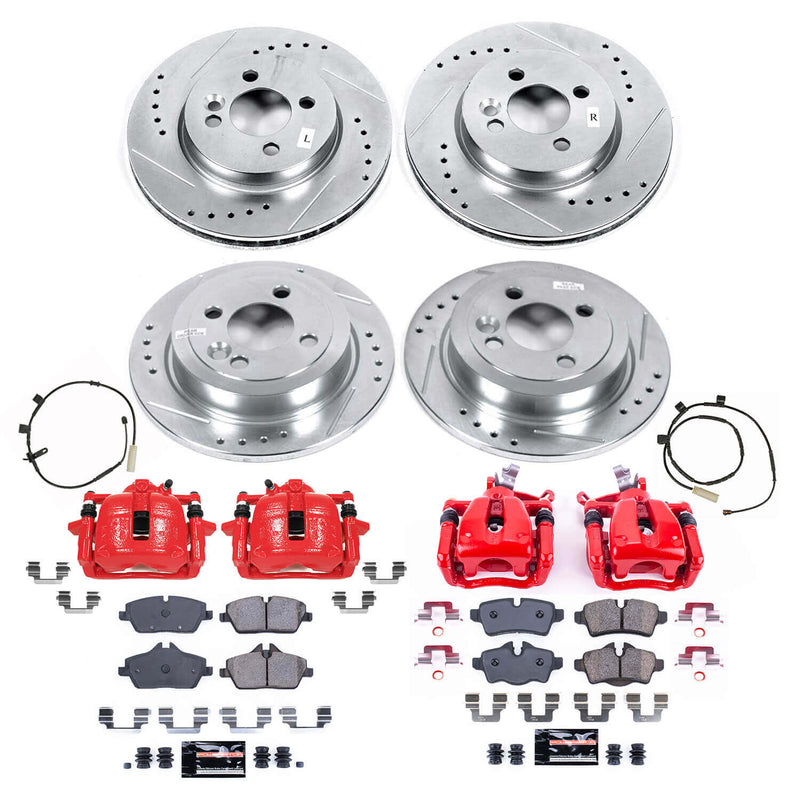 Power Stop KC6740 Front And Rear Z23 Evolution Sport Performance 1-Click Pad And Rotor Kit With Calipers for 2011 MINI Cooper Base, Clubman product image