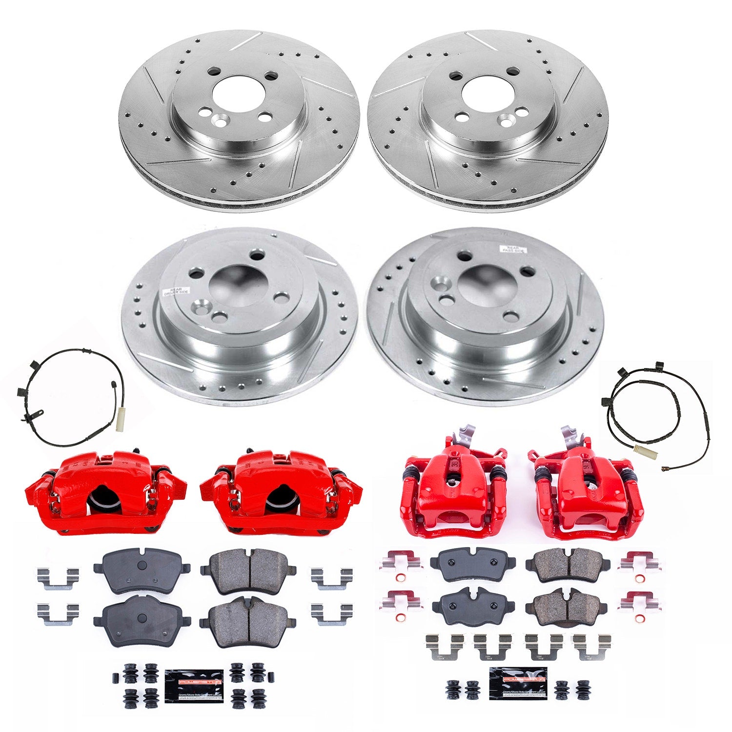 Power Stop KC6742 Front And Rear Z23 Evolution Sport Performance 1-Click Pad And Rotor Kit With Calipers for 2012-2014 MINI Cooper Coupe S, Roadster S, S, S Clubman product image