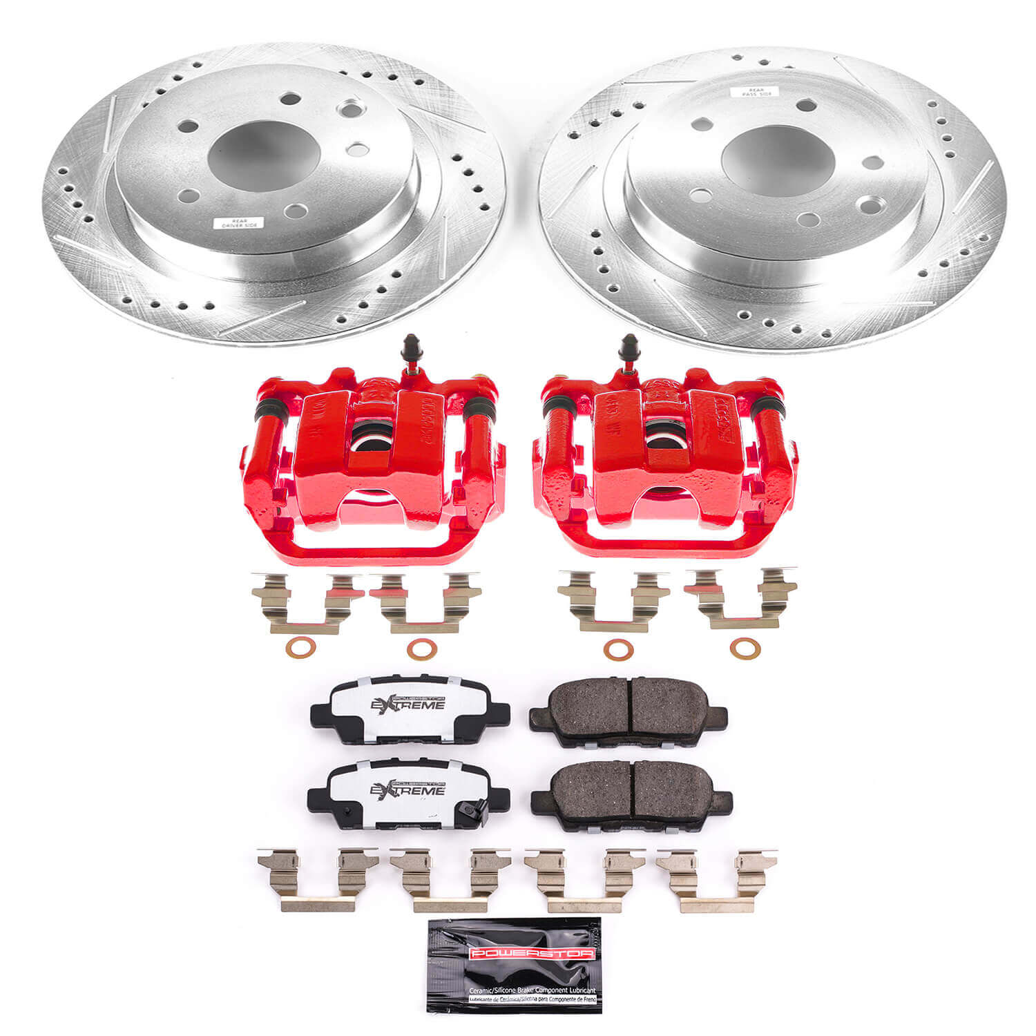 Power Stop KC6761A-26 Z26 Street Warrior 1-Click Pad And Rotor Kit With Calipers for 2011-2025 Nissan Leaf product image
