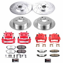 Power Stop KC6762-26 Front And Rear Z26 Extreme Street Warrior 1-Click Pad And Rotor Kit With Calipers for 2014-2018 Subaru Forester product image
