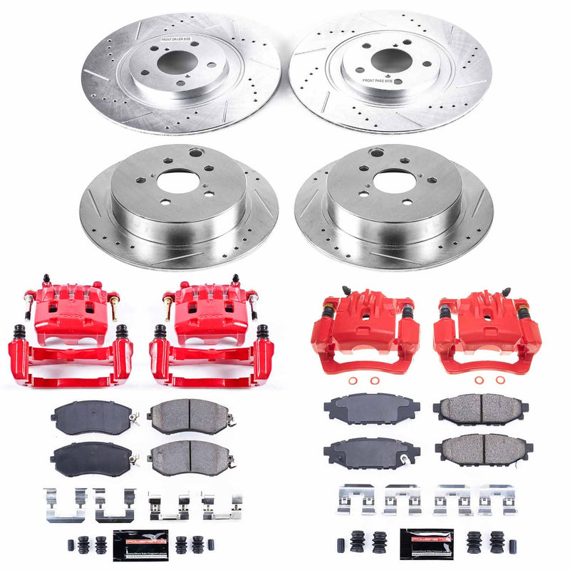 Power Stop KC6762 Front And Rear Z23 Evolution Sport Performance Pad And Rotor Kit With Calipers for 2014-2018 Subaru Forester product image