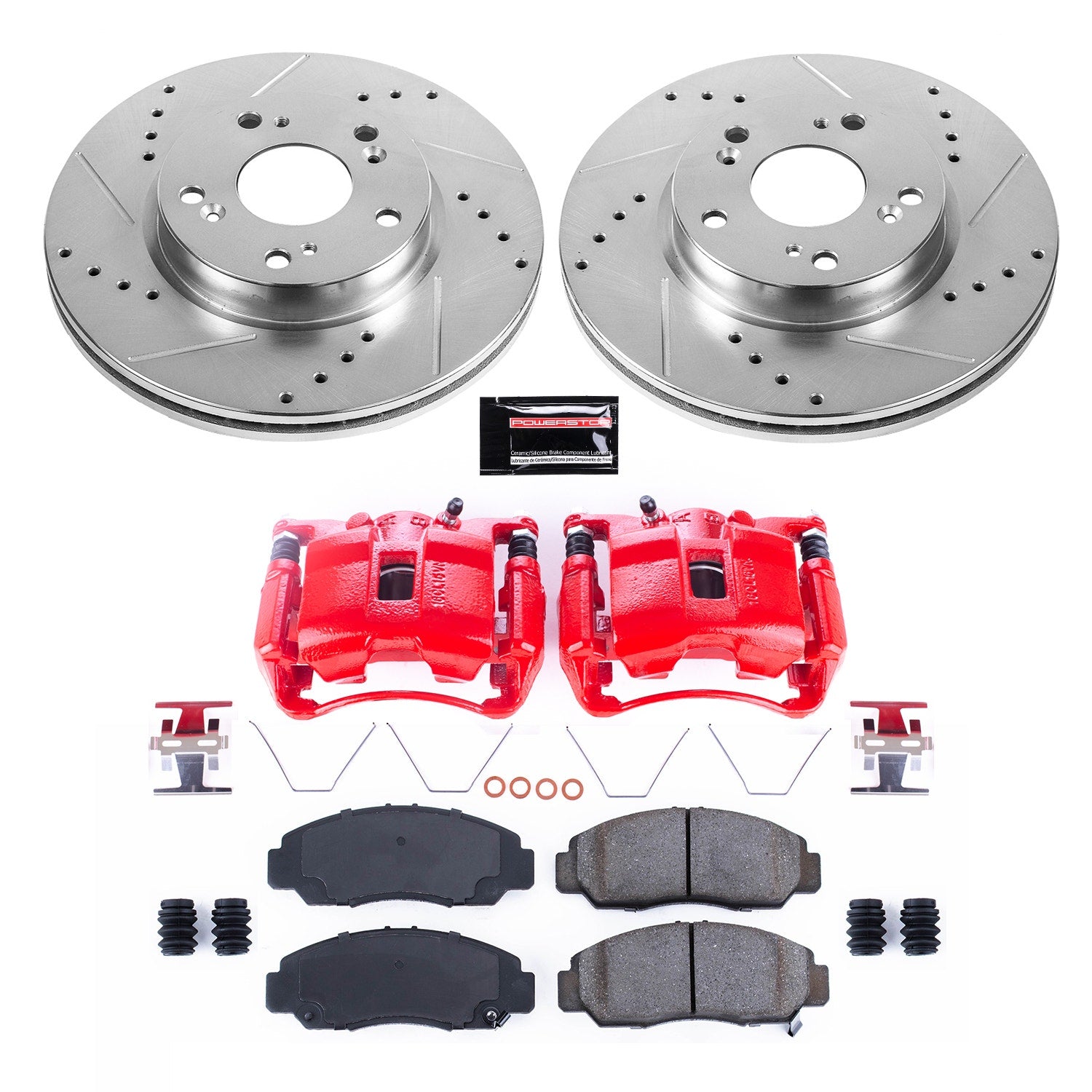 Power Stop KC6766 Z23 Evolution Sport Performance Pad And Rotor Kit With Calipers for 2012 Honda Civic GX product image