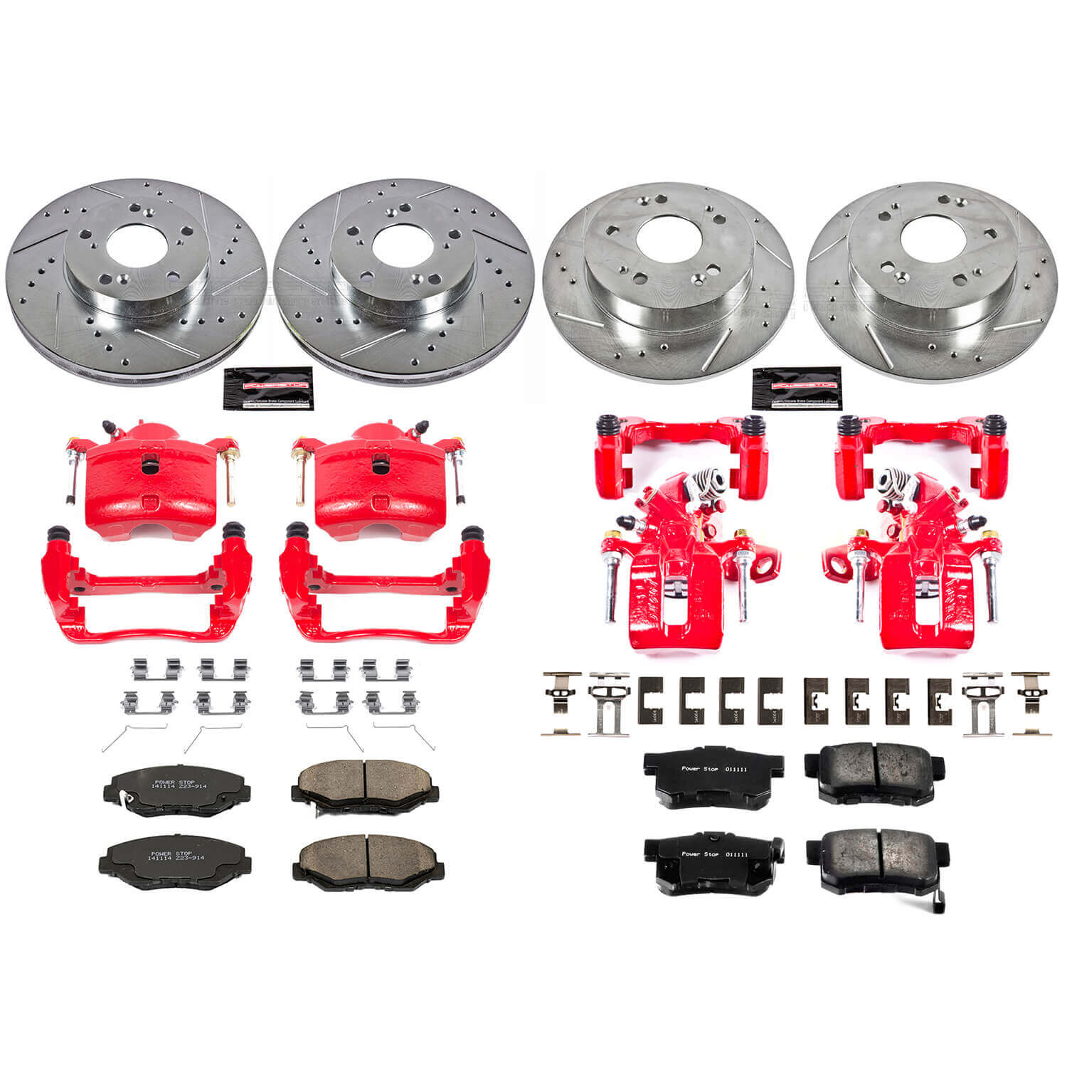Power Stop KC6781 Z23 Evolution Sport Performance 1-Click Drilled And Slotted Front And Rear Brake Kit With Calipers for 2013-2015 Acura Ilx product image