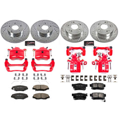 Power Stop KC6781 Z23 Evolution Sport Performance 1-Click Drilled And Slotted Front And Rear Brake Kit With Calipers for 2013-2015 Acura Ilx product image
