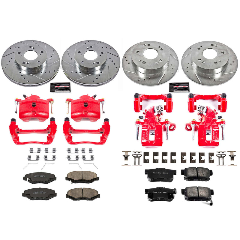 Power Stop KC6781 Z23 Evolution Sport Performance 1-Click Drilled And Slotted Front And Rear Brake Kit With Calipers for 2013-2015 Acura Ilx product image