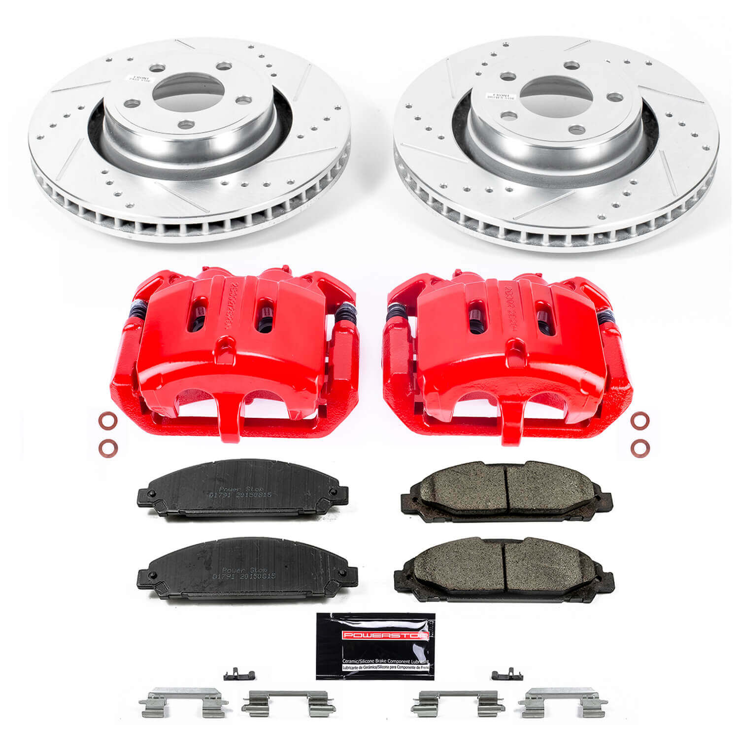 Power Stop KC6808 Front And Rear Z23 Evolution Sport Performance Pad And Rotor Kit With Calipers for 2015-2017 Ford Mustang Ecoboost, Ecoboost Premium, V6 product image