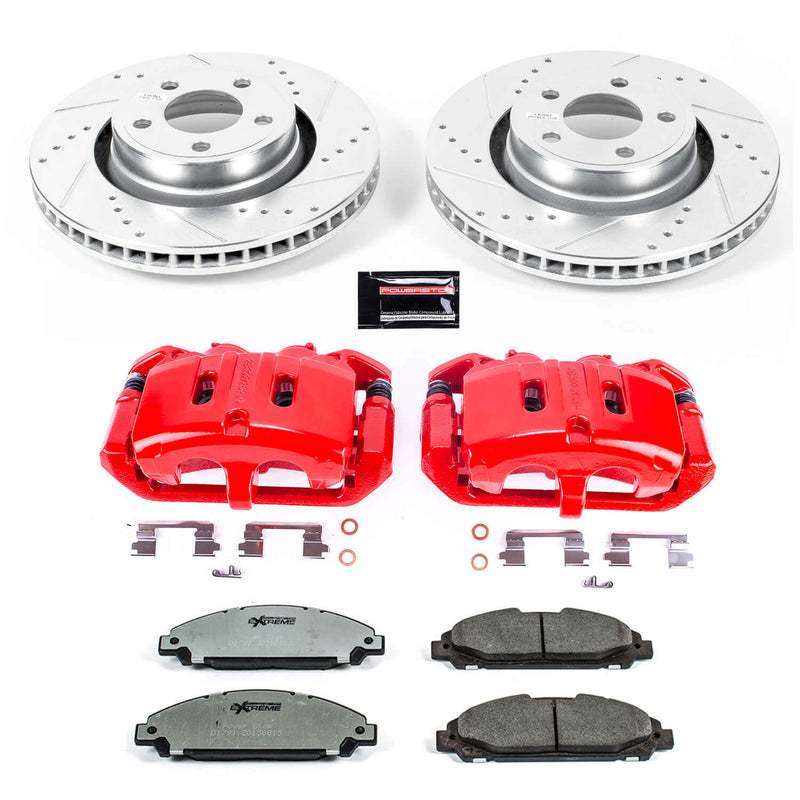 Power Stop KC6809-26 Z26 Street Warrior 1-Click Front Brake Kit With Calipers for 2015-2017 Ford Mustang Ecoboost, Ecoboost Premium, V6 product image