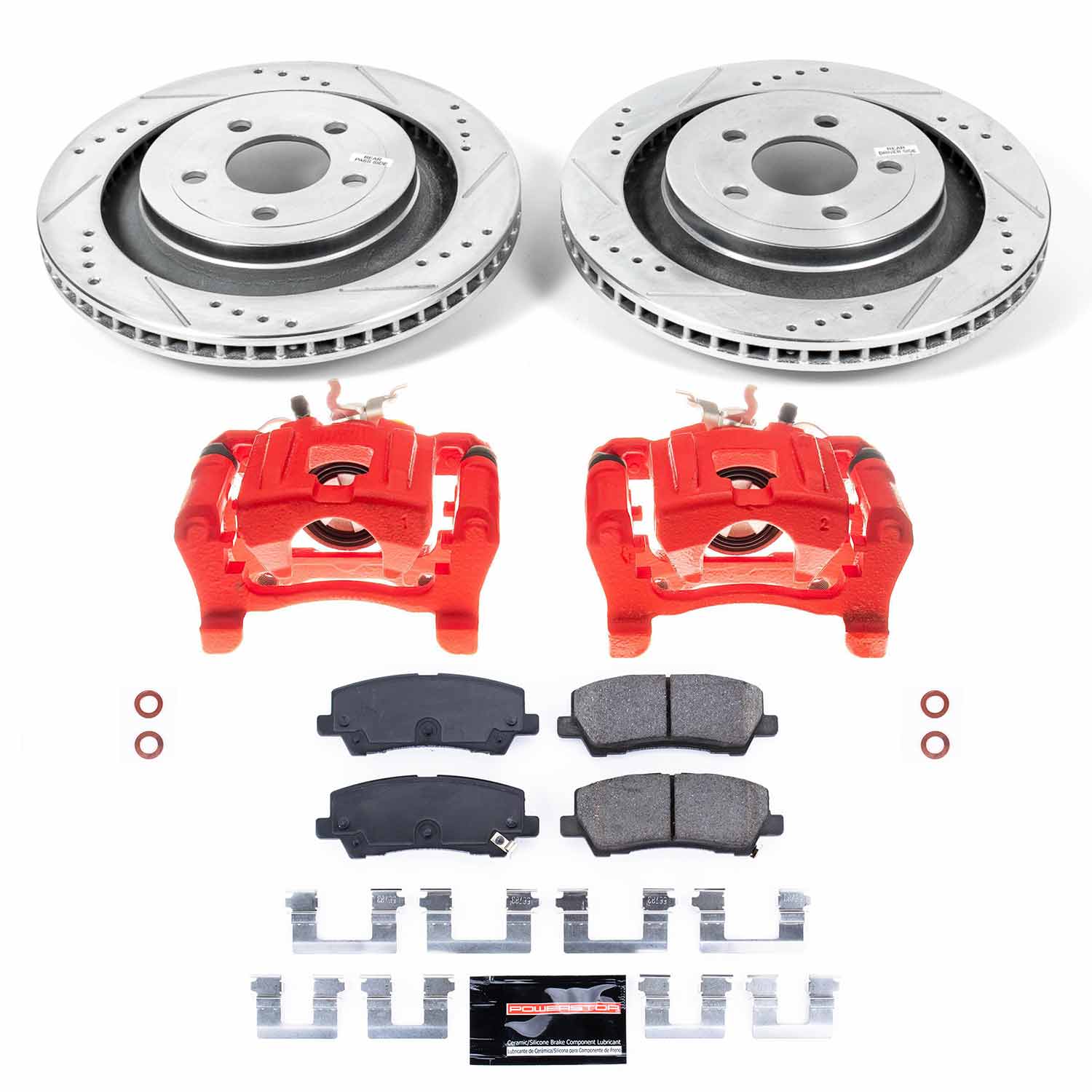 Power Stop KC6812 Rear Z23 Evolution Sport Performance Pad And Rotor Kit With Calipers for 2015 Ford Mustang Ecoboost, Ecoboost Premium, GT, GT 50 Years Limited Edition, GT Premium product image