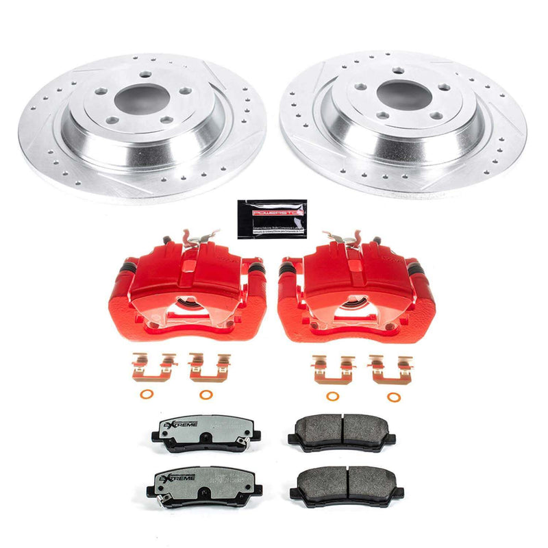 Power Stop KC6813-26 Rear Z26 Extreme Street Warrior 1-Click Pad And Rotor Kit With Calipers for 2015-2017 Ford Mustang Ecoboost, Ecoboost Premium, V6 product image