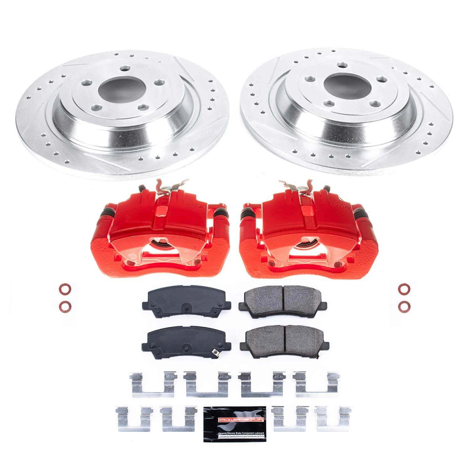 Power Stop KC6813 Rear Z23 Evolution Sport Performance Pad And Rotor Kit With Calipers for 2015-2017 Ford Mustang Ecoboost, Ecoboost Premium, V6 product image