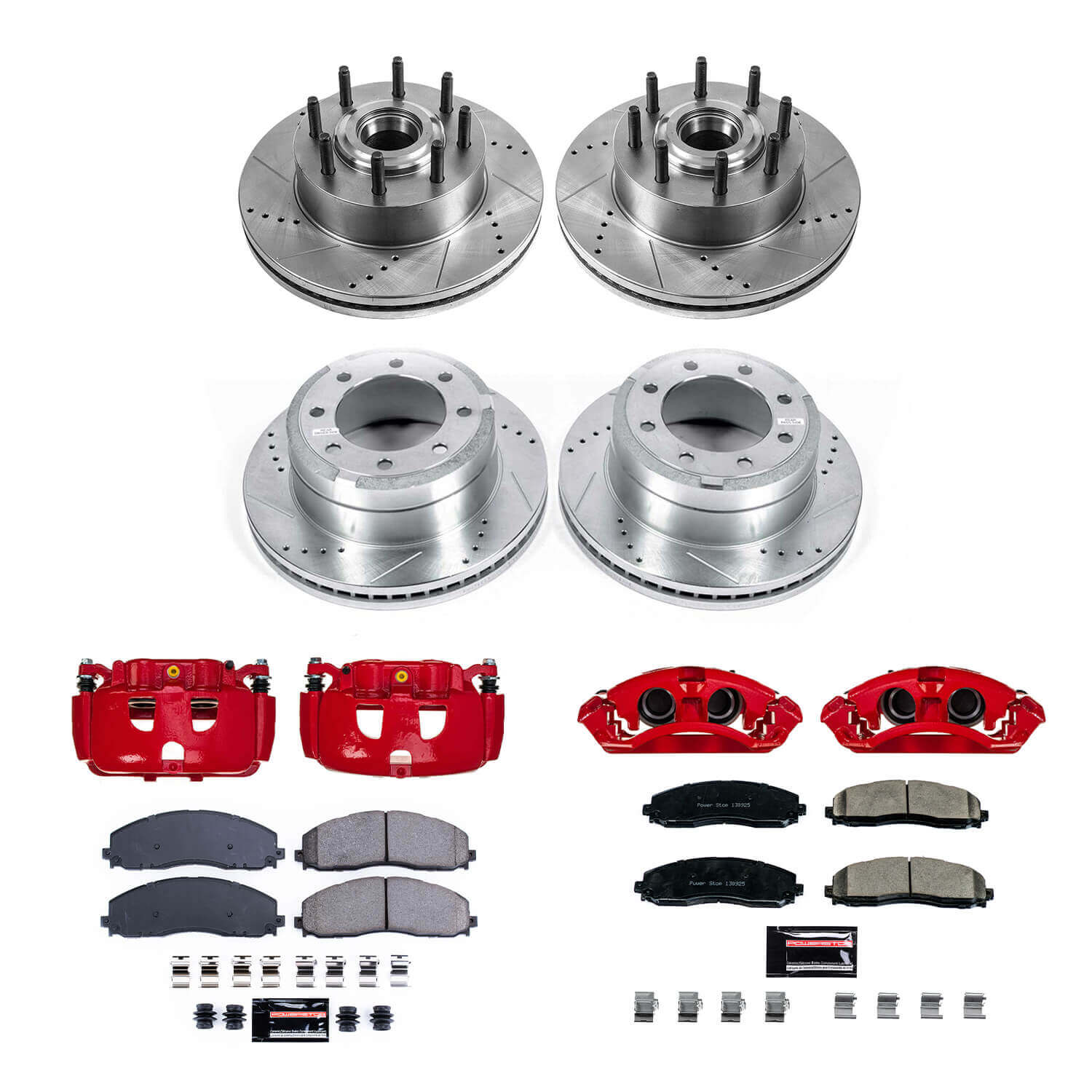 Power Stop KC6820A Front And Rear Z23 Evolution Sport Performance 1-Click Pad And Rotor Kit With Calipers for 2012-2022 Ford F-250 Super Duty Rear Wheel Drive product image