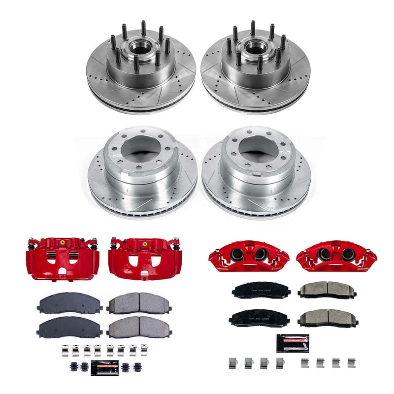 Power Stop KC6820A Front And Rear Z23 Evolution Sport Performance 1-Click Pad And Rotor Kit With Calipers for 2012-2022 Ford F-250 Super Duty Rear Wheel Drive product image