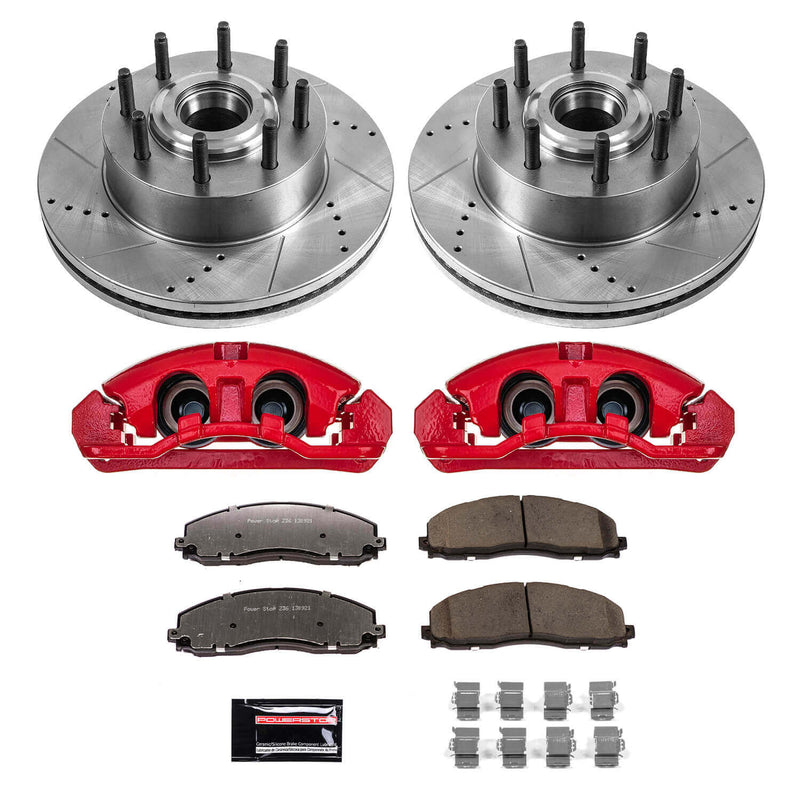Power Stop KC6821-36 Front Z36 Extreme Performance Truck And Tow 1-Click Pad And Rotor Kit With Calipers for 2012-2022 Ford F-250 Super Duty Rear Wheel Drive product image