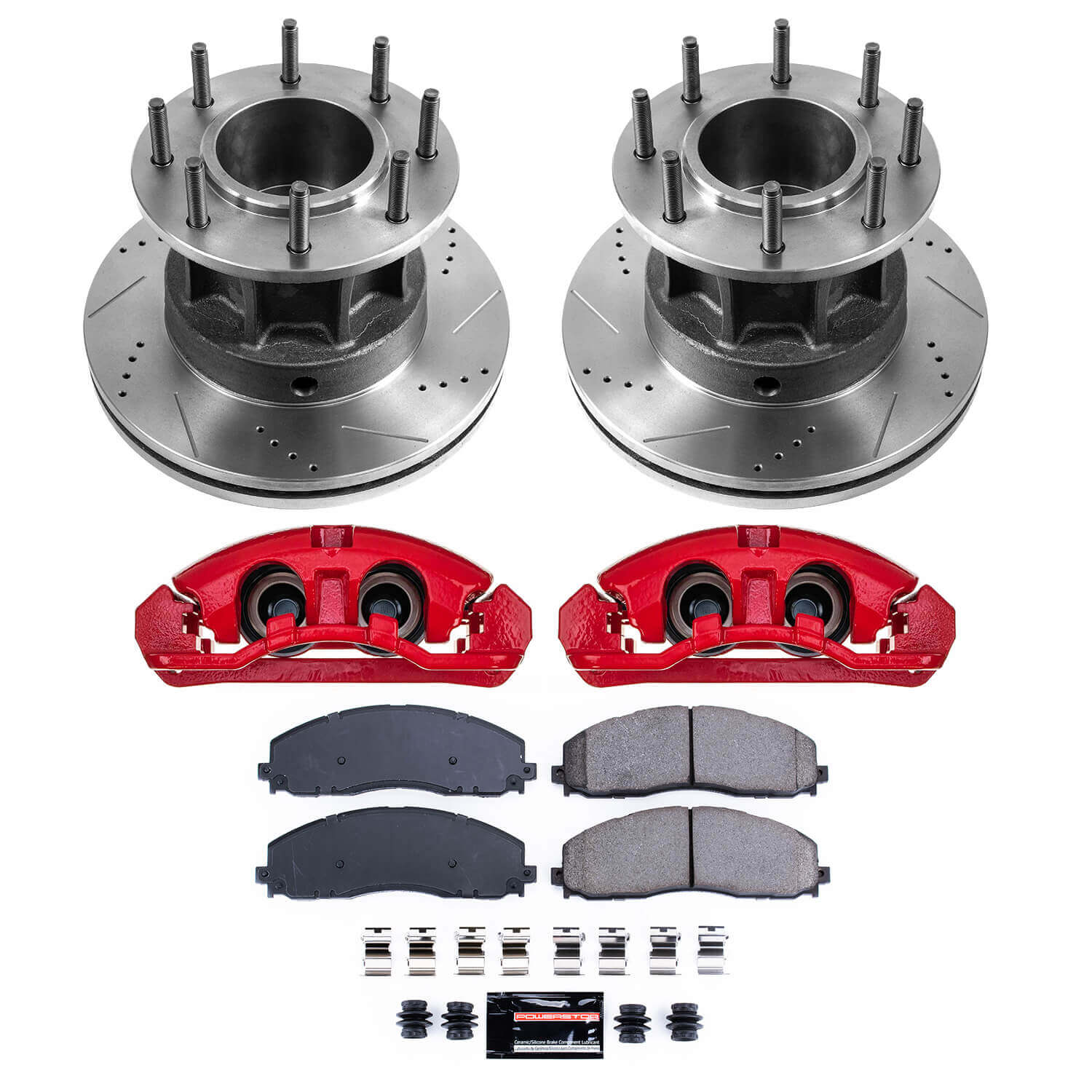 Power Stop KC6823 Front Z23 Evolution Sport Performance 1-Click Pad And Rotor Kit With Calipers for 2013-2016 Ford F-350 Super Duty Rear Wheel Drive product image