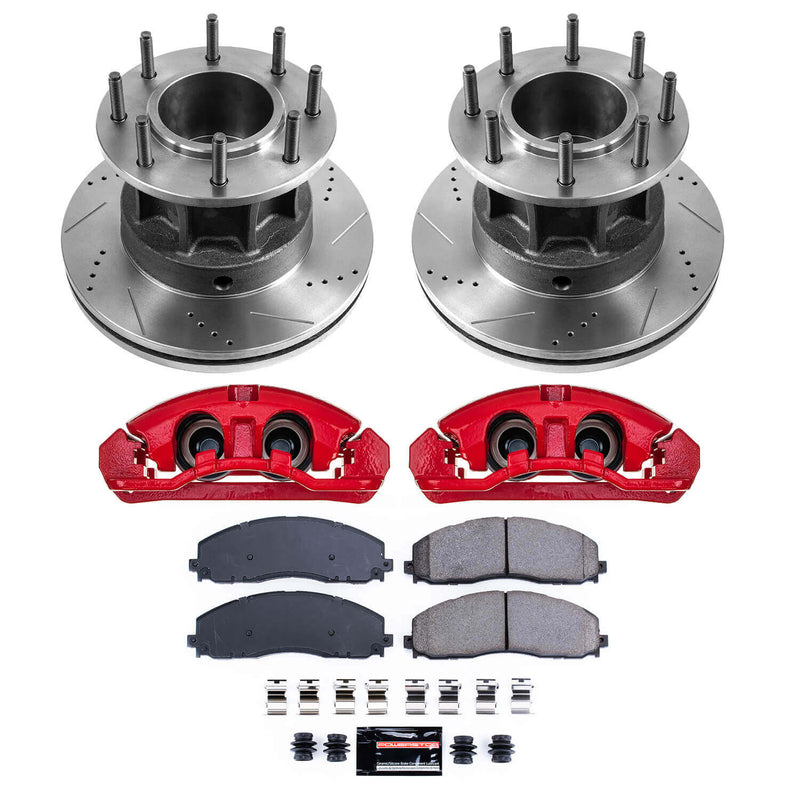 Power Stop KC6823 Front Z23 Evolution Sport Performance 1-Click Pad And Rotor Kit With Calipers for 2013-2016 Ford F-350 Super Duty Rear Wheel Drive product image