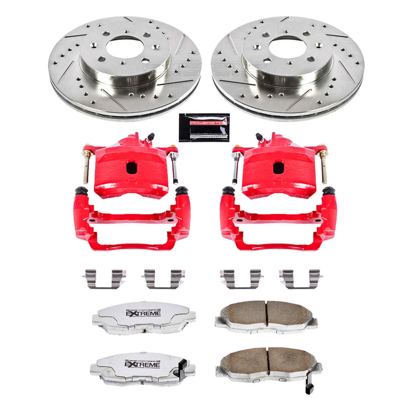 Power Stop KC690-26 Z26 Extreme Street Warrior 1-Click Brake Kit With Calipers (Front) for 1996-2014 Honda Civic product image