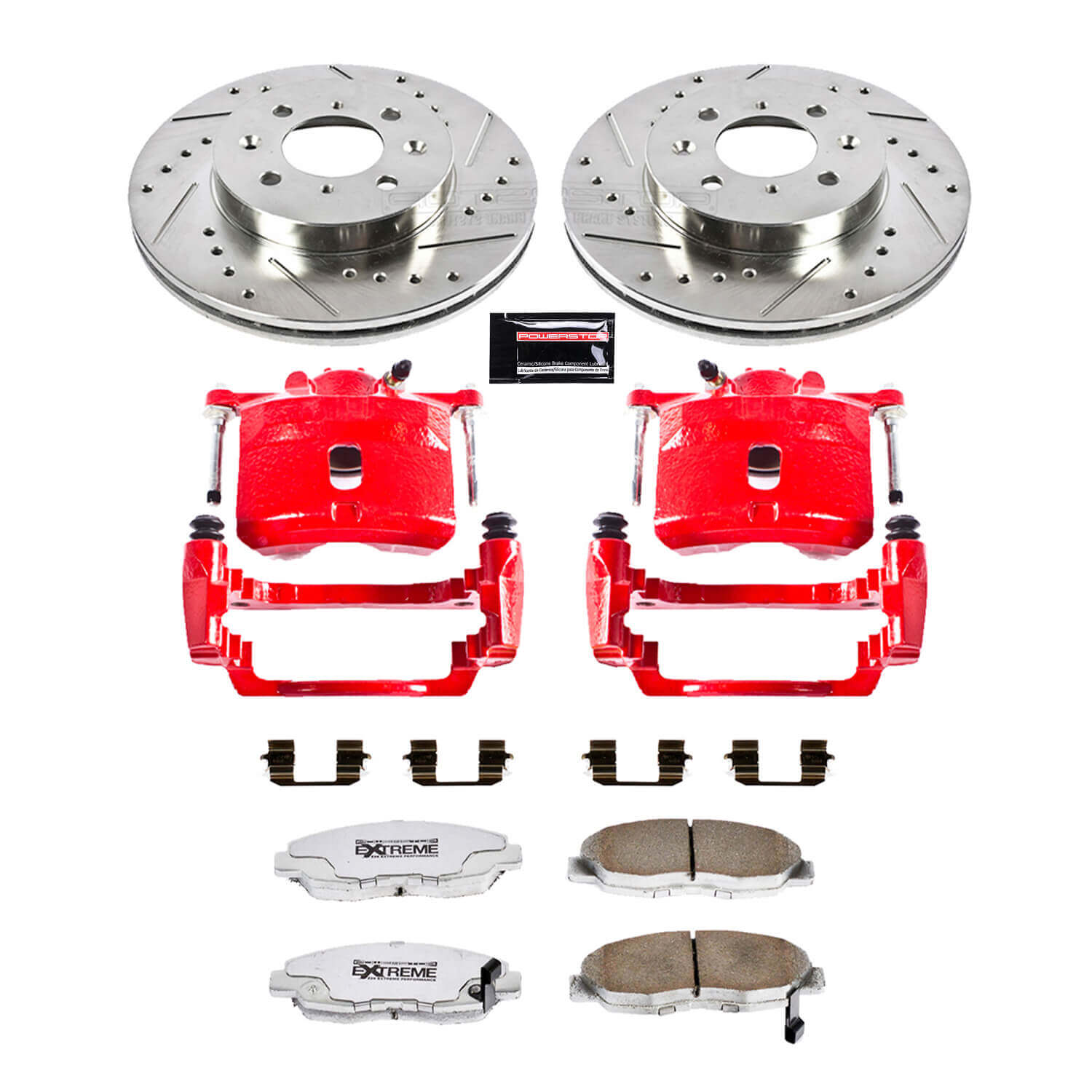 Power Stop KC690A-26 Z26 Extreme Street Warrior 1-Click Brake Kit With Calipers (Front) for 2001-2005 Honda Civic product image