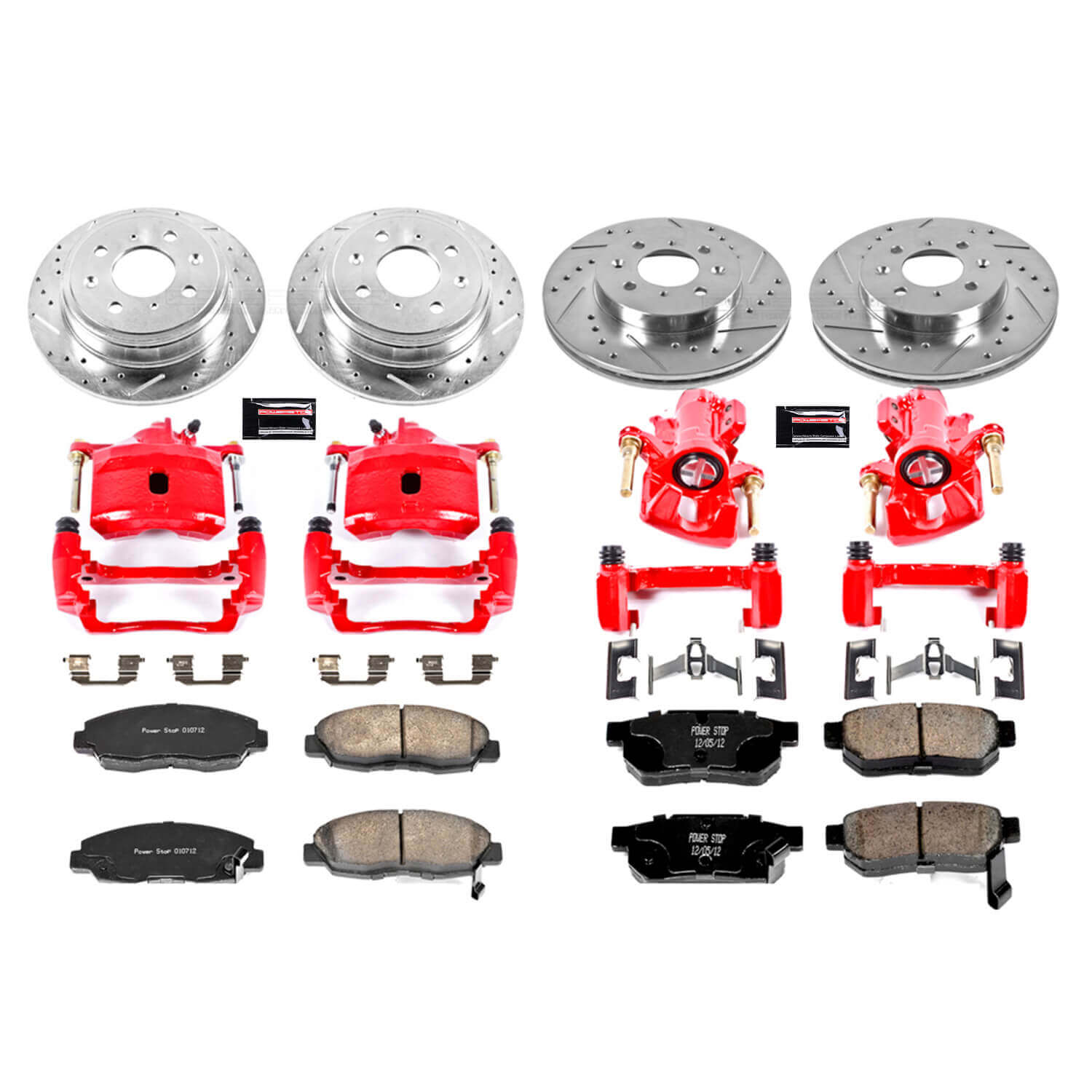Power Stop KC691 Z23 Evolution Sport Performance 1-Click Brake Kit With Calipers (Front And Rear) for 1999-2000 Honda Civic product image