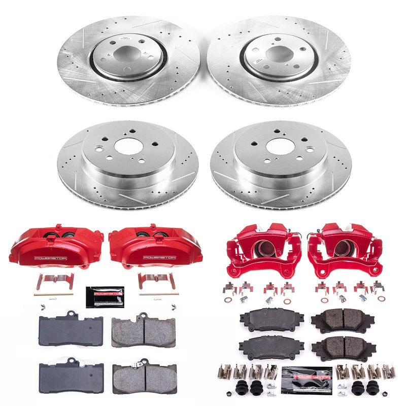 Power Stop KC6929 Z23 Evolution Sport Performance Pad And Rotor Kit With Calipers for 2018-2020 Lexus IS300 F Sport product image