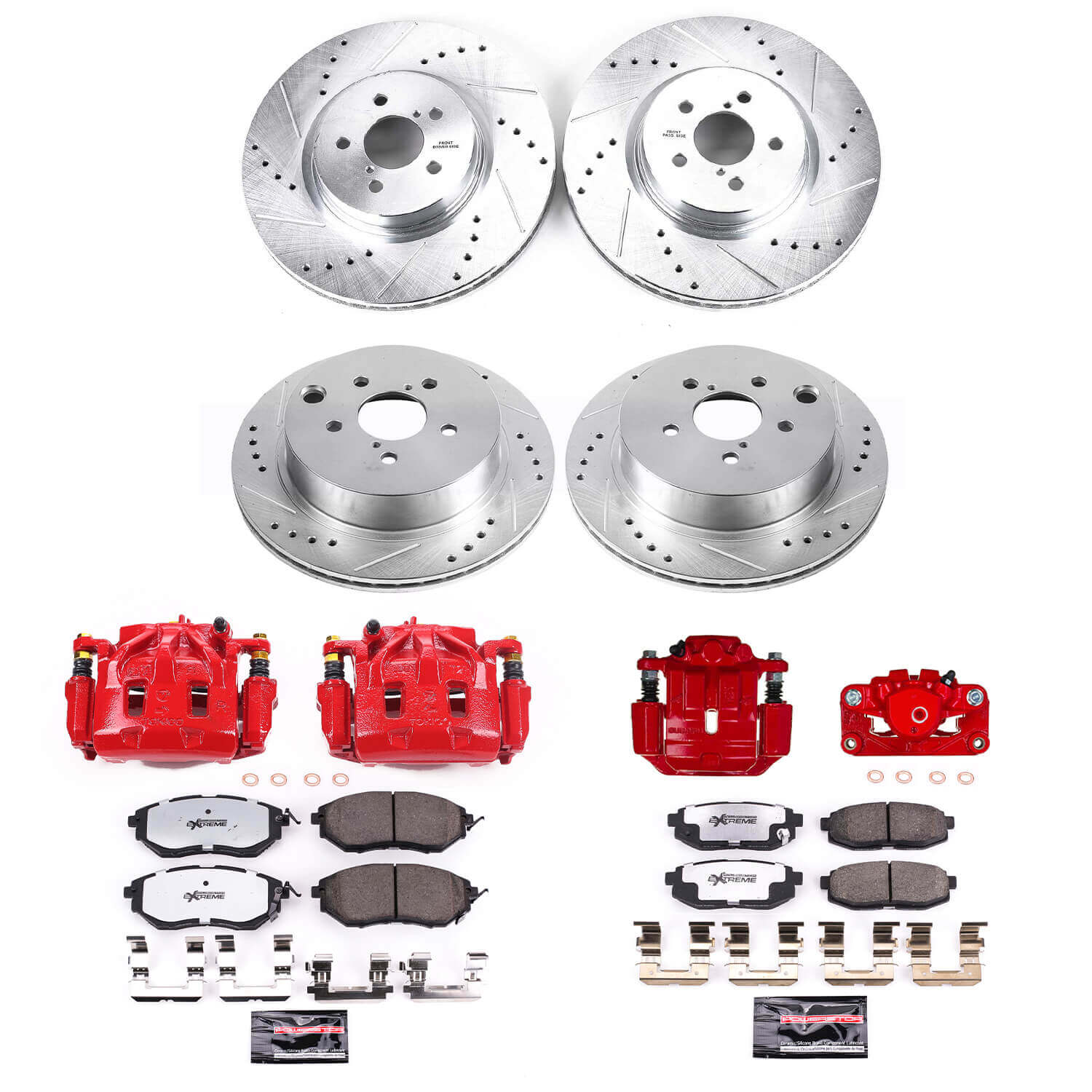 Power Stop KC6931A-26 Front And Rear Z26 Street Warrior 1-Click Pad And Rotor Kit With Calipers for 2014-2018 Subaru Forester product image